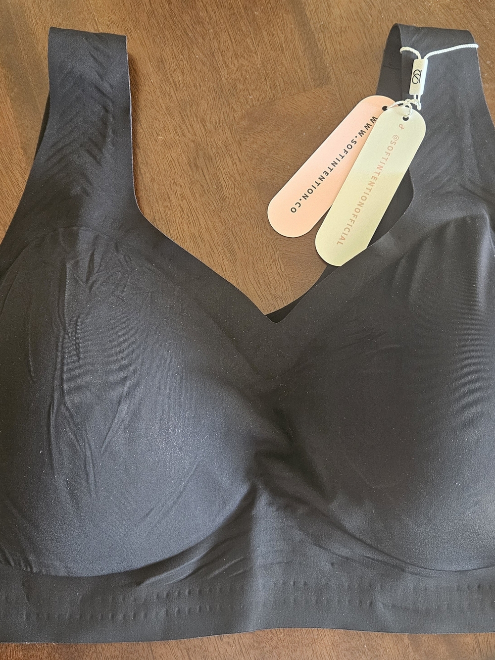 Soft Intention Black Wireless Comfort Jelly Bra 4x